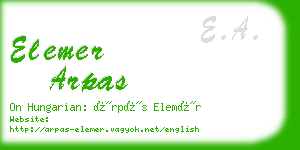 elemer arpas business card